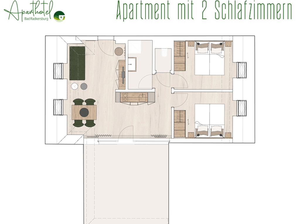 Apartment mit 2 Schlafzimmer